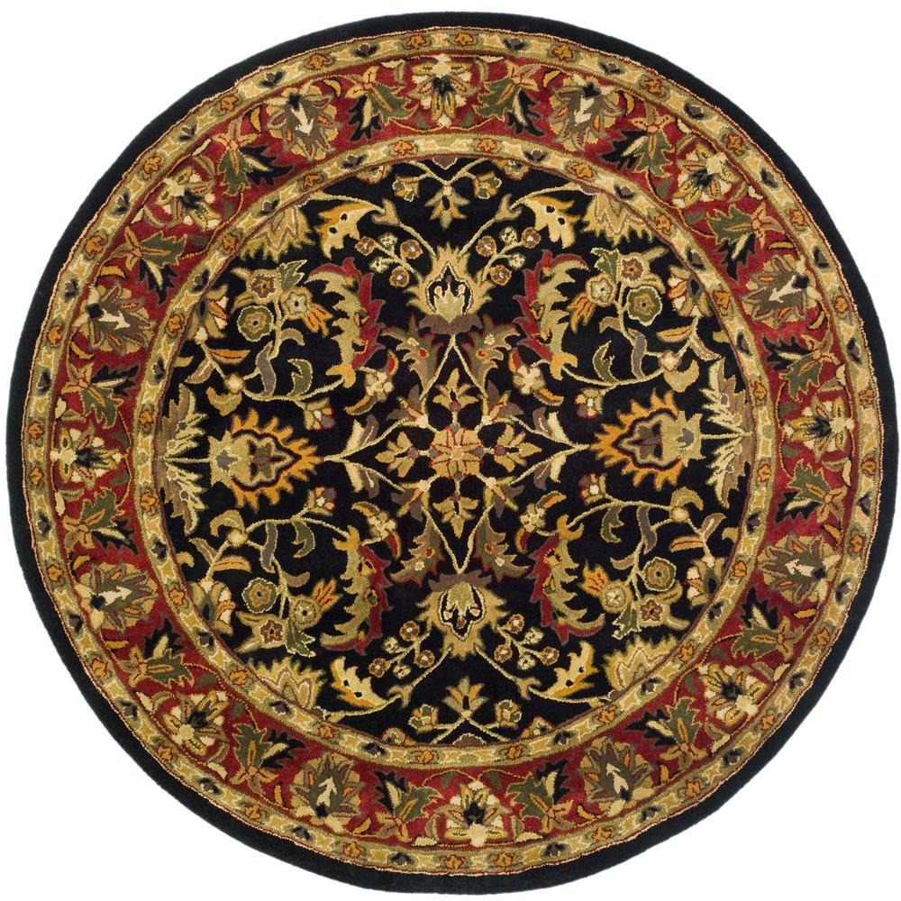 Safavieh Heritage Black/Red 3 ft. 6 in. x 3 ft. 6 in. Round Area Rug