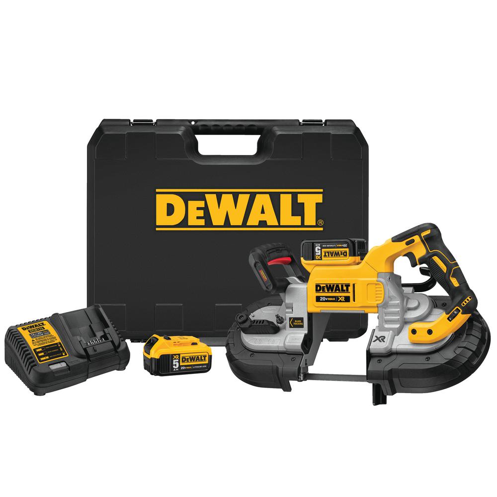 DEWALT 20-Volt MAX Lithium-Ion Cordless 5 in. Capacity Bandsaw with 2