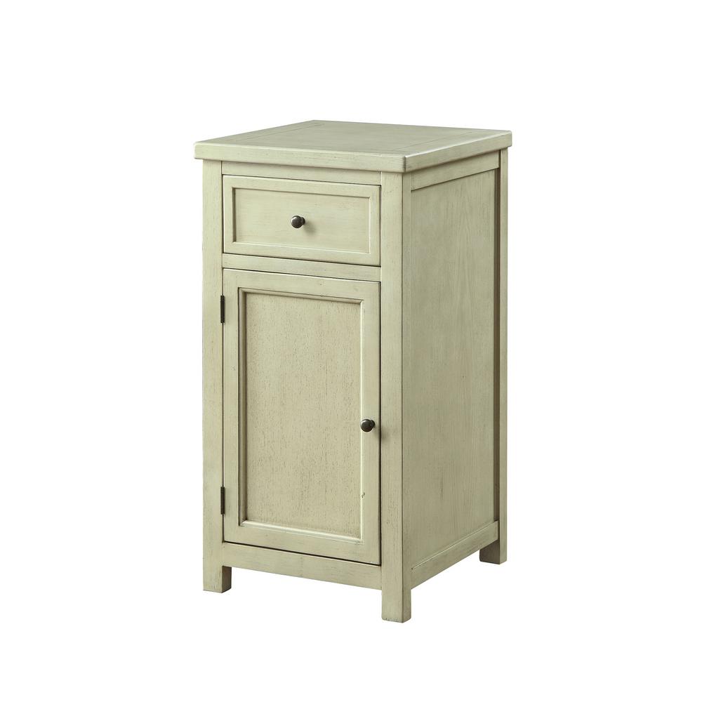 Williams Home Furnishing Marana White Side Table with Drawer and 