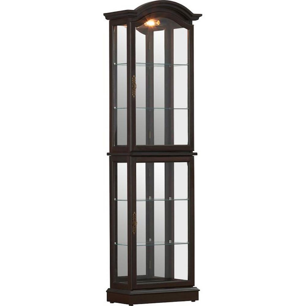 Floor Standing Walnut Lighted Curio Cabinet Fscc5430bw The Home