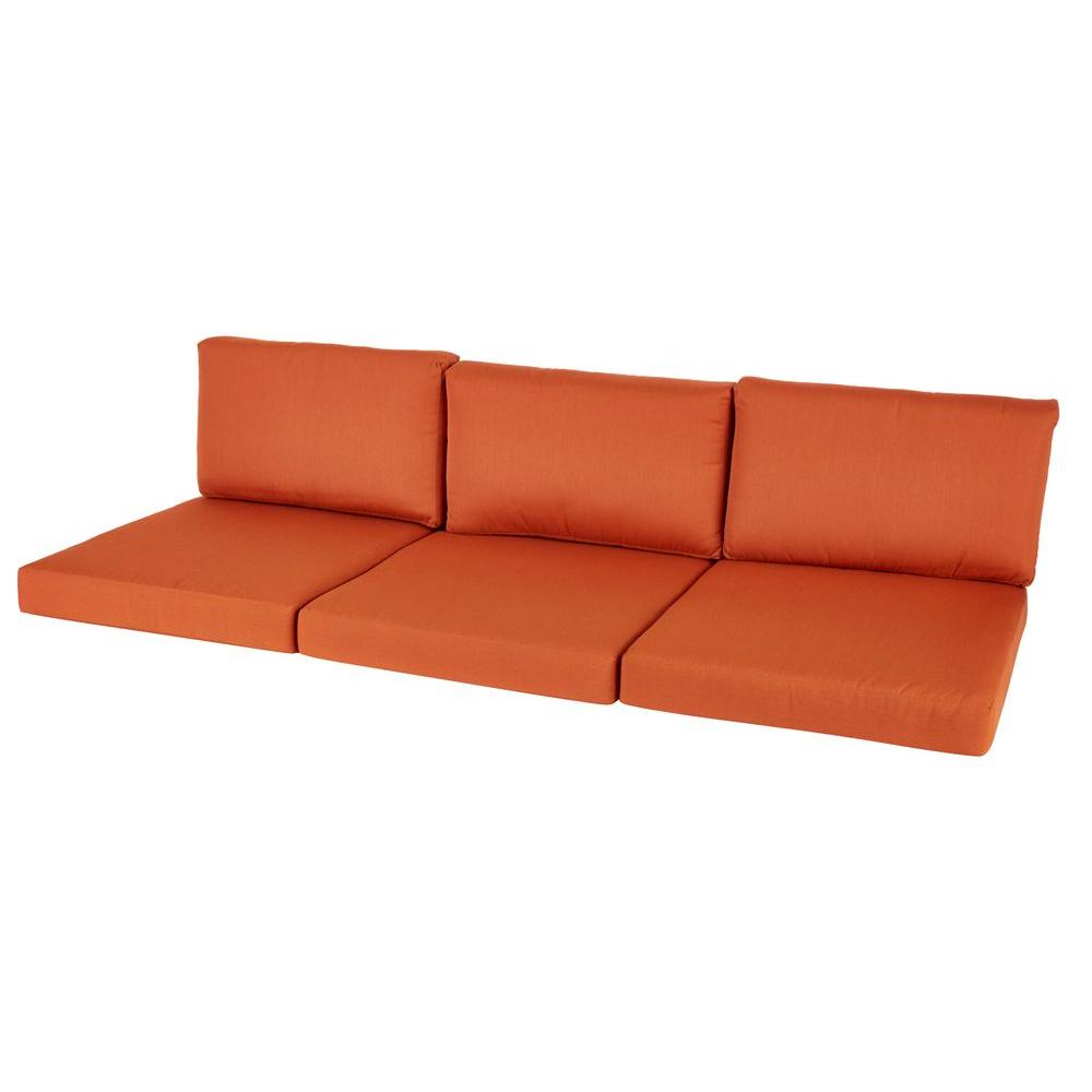 Hampton Bay Moreno Valley 26 25 X 30 75 Outdoor Sofa Cushion In Hampton Bay Moreno Valley 26 25 X 30 75 Outdoor Sofa Cushion In Sunbrella Canvas Rust