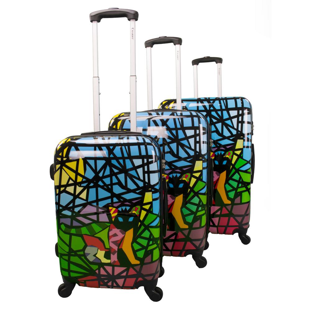 Chariot Glass 3Piece Hardside Spinner Luggage SetCHC52 GLASS The Home Depot