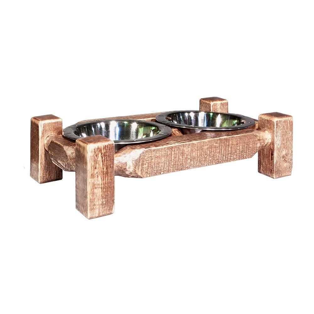 Montana Woodworks Homestead Collection Stained and Lacquered Small Pet Feeder by Montana Woodworks
