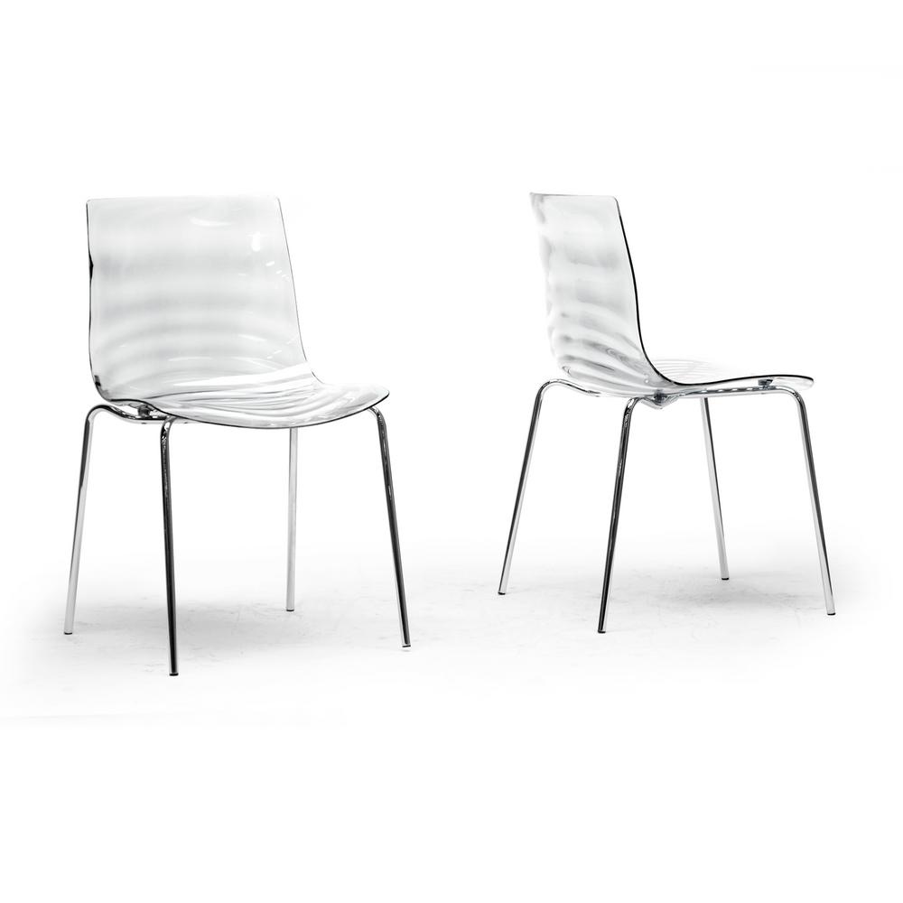 Baxton Studio Marisse Clear Finished Plastic Dining Chairs Set Of 2 Baxton Studio Marisse Clear Finished Plastic Dining Chairs Set Of 2 2pc 4744 Hd The Home Depot