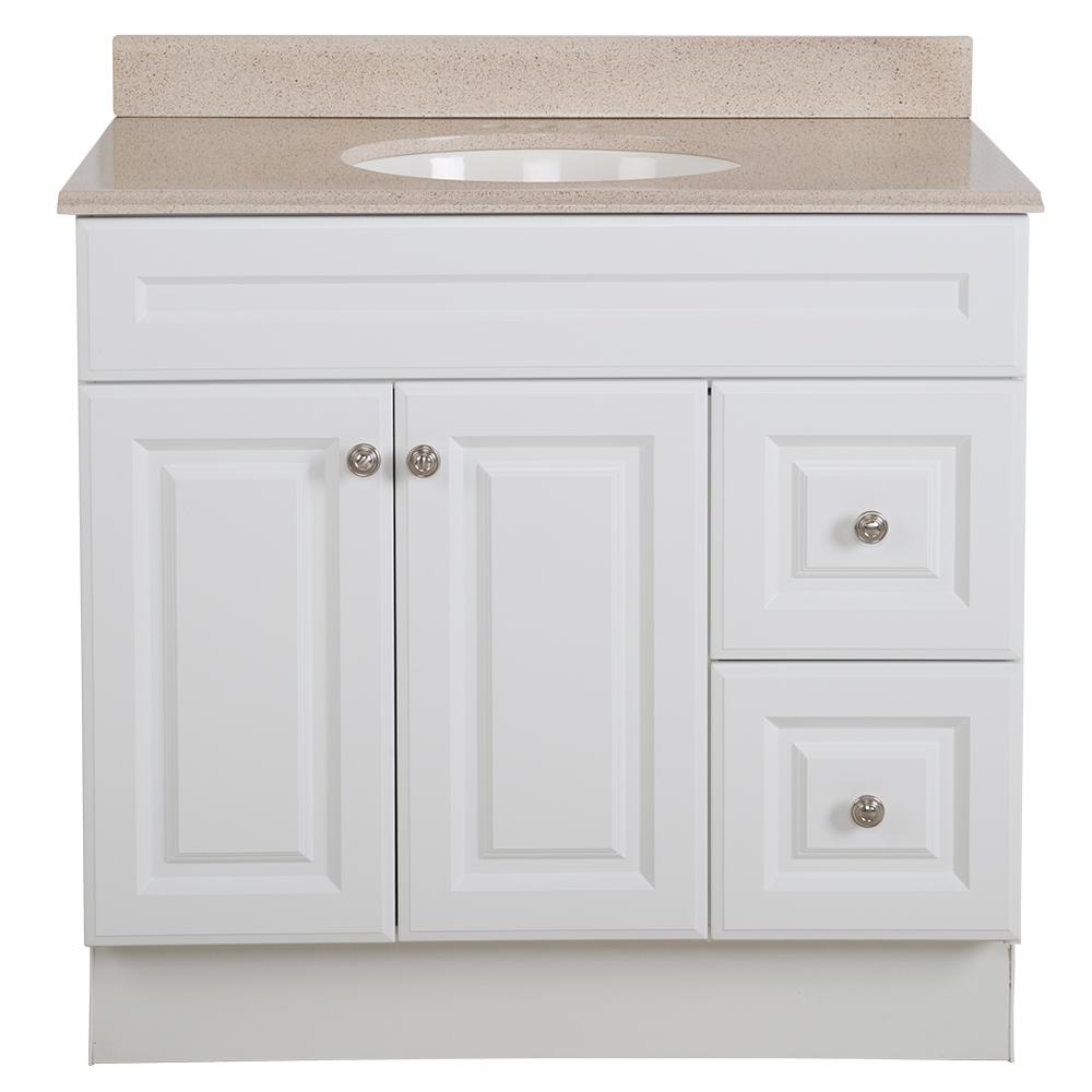 Glacier Bay Glensford 36 in. W x 22 in. D Bathroom Vanity in White with