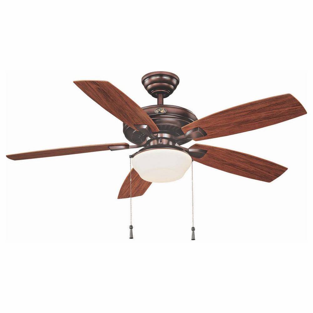 Hampton Bay Gazebo 52 In Led Indoor Outdoor Weathered Bronze Ceiling Fan With Light Kit