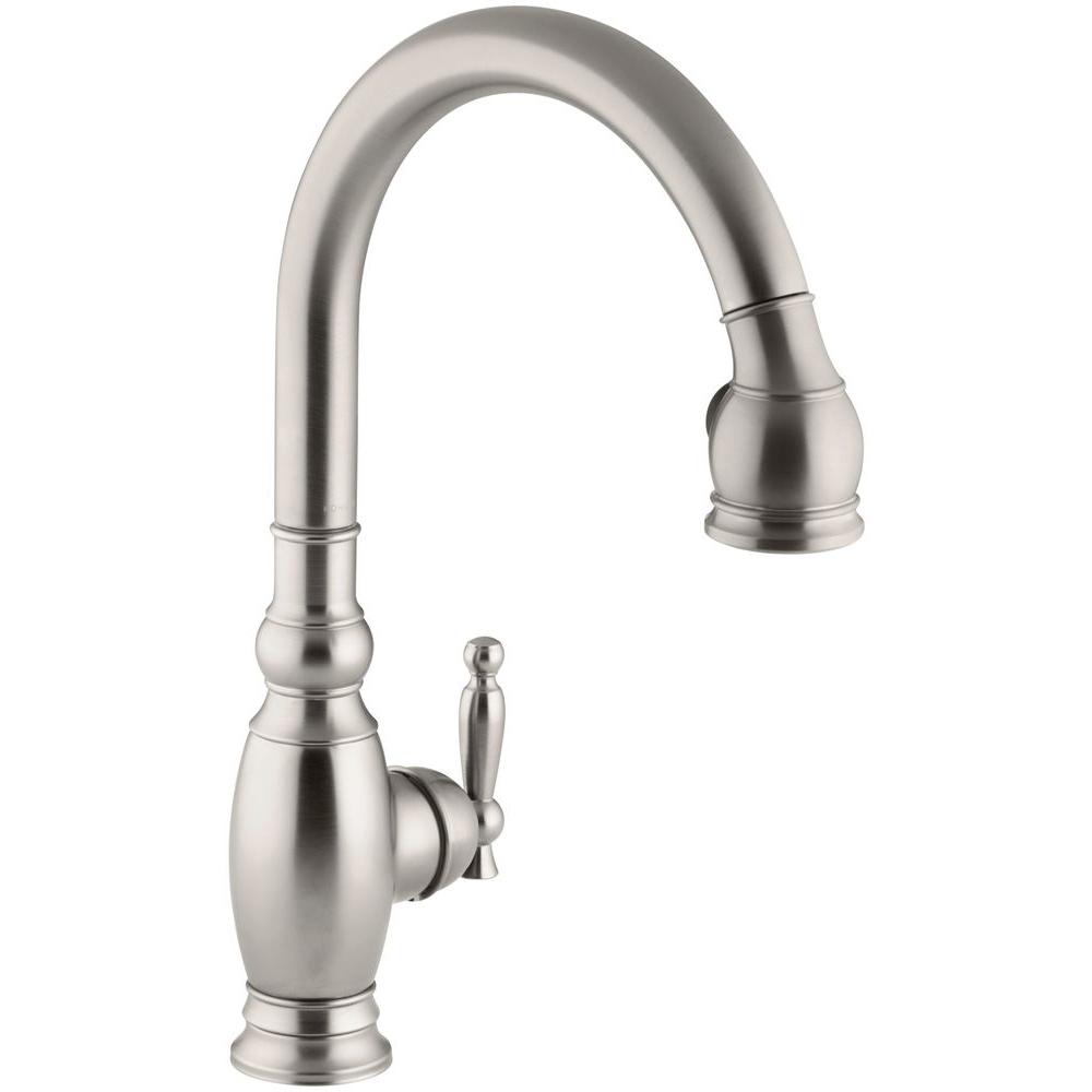 Kohler A112.18.1 Kitchen Faucet / KOHLER Antique Single-Handle Standard Kitchen Faucet with ... : Features include corrosion resistance and a stainless finish.