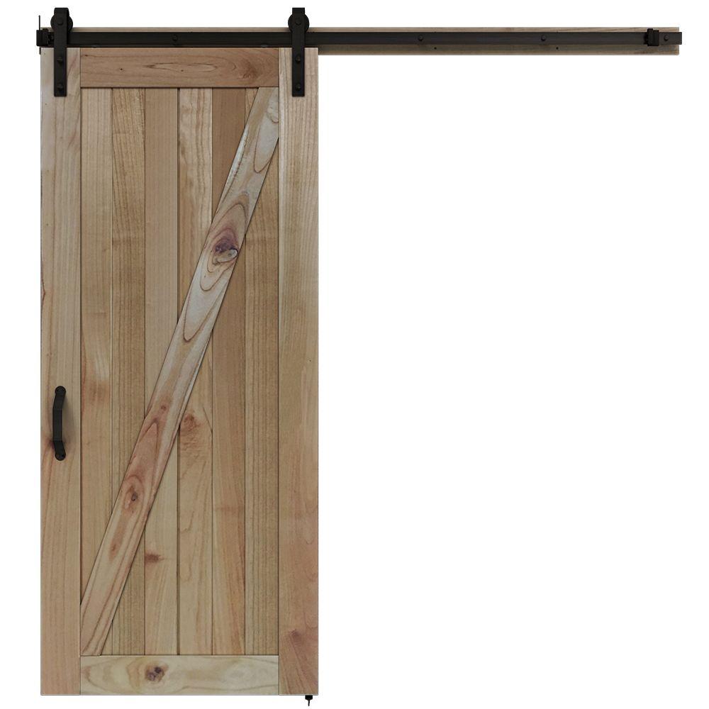 Jeld Wen 36 In X 84 In Rustic Unfinished Wood Sliding Barn Door