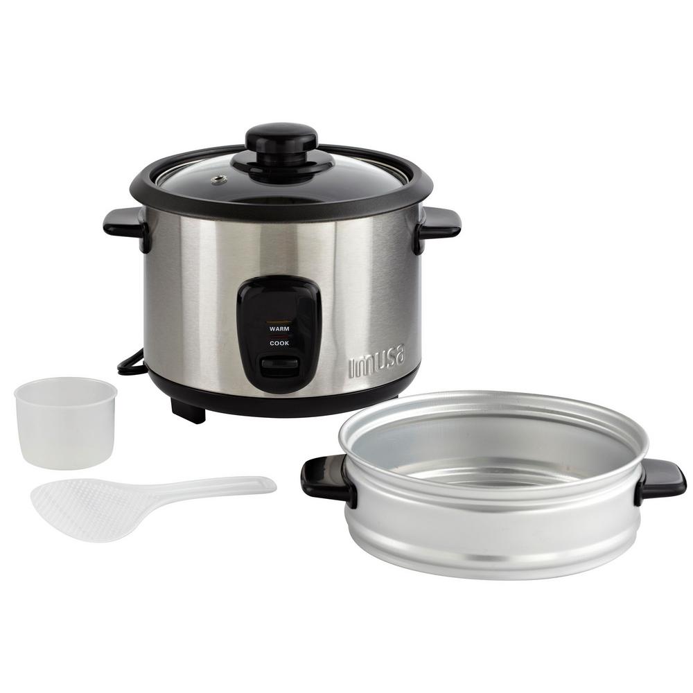 Imusa 20 Cup Stainless Steel Rice Cooker With Non Stick