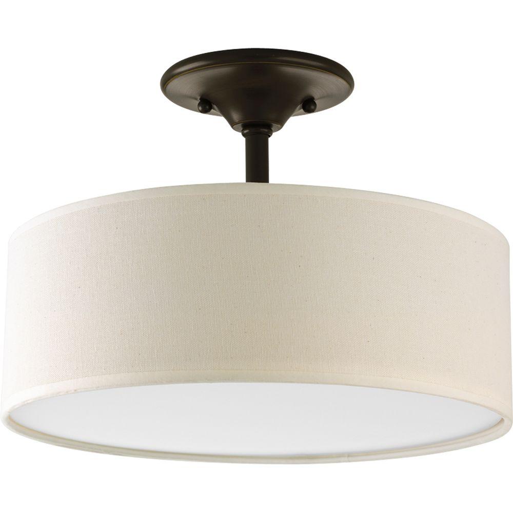 Progress Lighting Inspire 13 In 2 Light Antique Bronze Semi Flush Mount