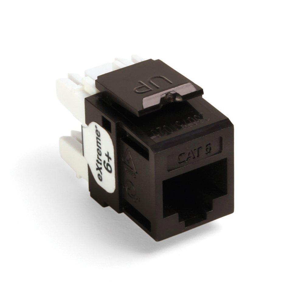 Leviton QuickPort Extreme CAT 6 Connector with T568A/B Wiring, Brown