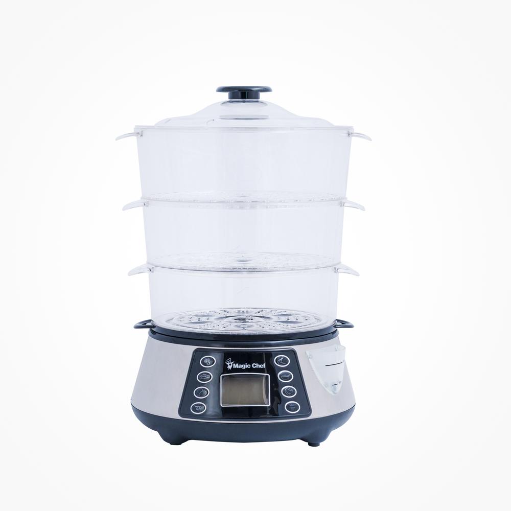 Magic Chef 3 Tier 12 Qt Stainless Steel Countertop Food Steamer Magic Chef 3 Tier 12 Qt Stainless