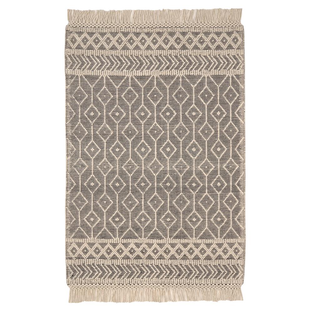 Home Decorators Collection Winchester White /Black 5 ft. x 7 ft. Wool Area Rug