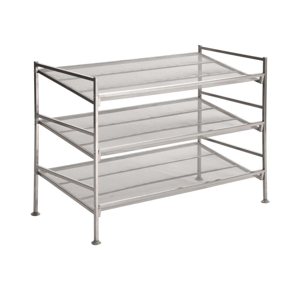 Seville Classics 19.1 in. H Silver 3Tier Mesh MultiPosition Utility