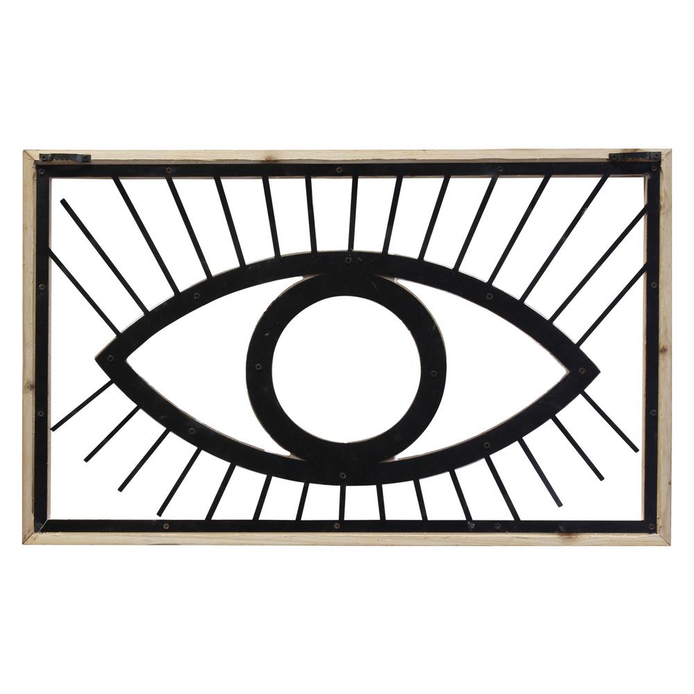 Stratton Home Decor Wood Framed Metal Eye Wall Decor S30857 The Home Depot