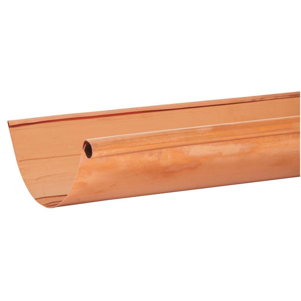 Amerimax Home Products 10 ft. x 5 in. Half-Round Copper Single Bead Gutter-L10CP5EA - The Home Depot