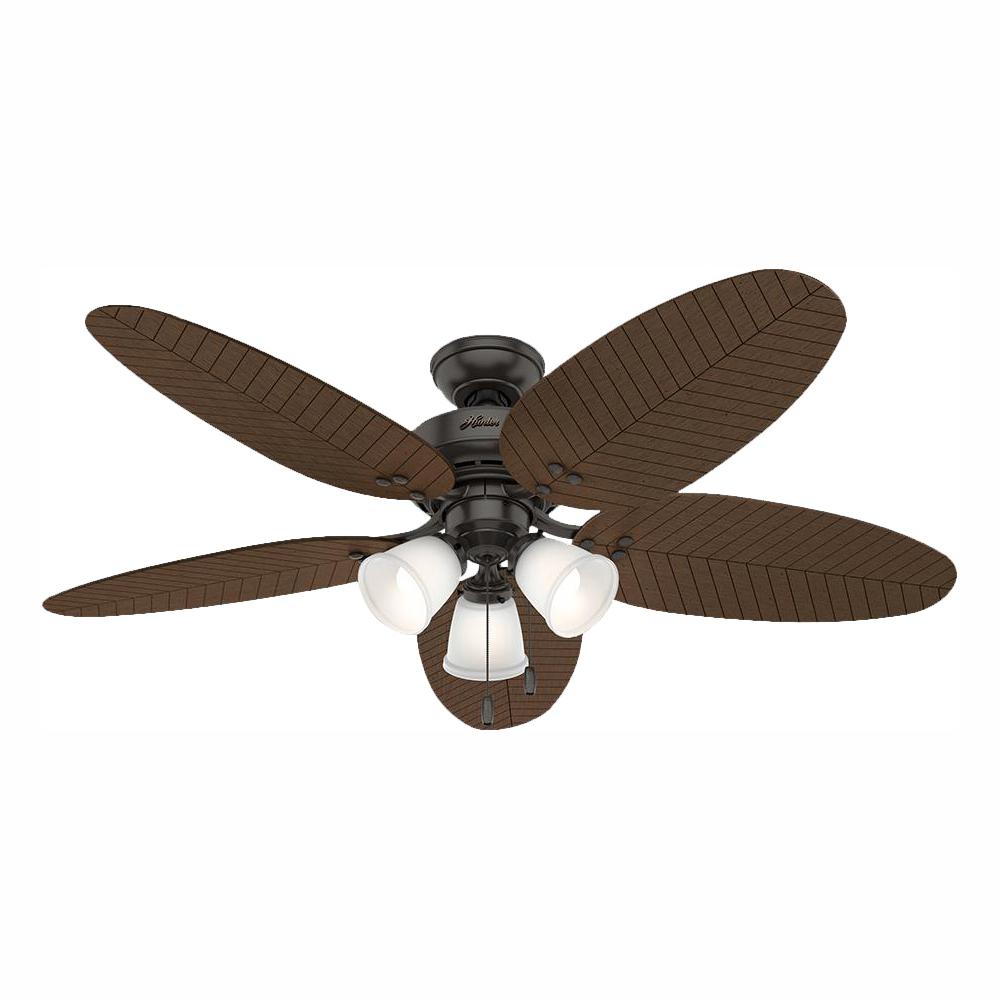 Hunter Lago Vista 54 In Led Indoor Outdoor Noble Bronze Ceiling Fan With Light Kit