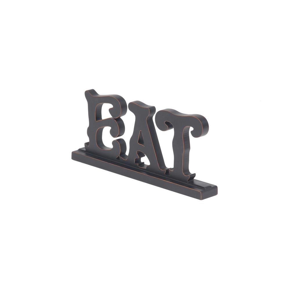 Litton Lane Indoor Eat Wooden Decorative Sign 65547 The Home Depot