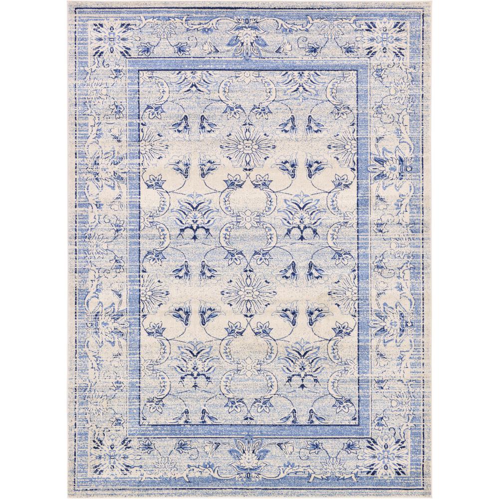 Unique Loom La Jolla Ivory and Light Blue 8 ft. x 11 ft. Area Rug