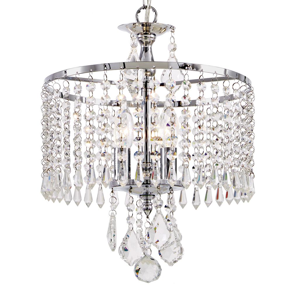 Home Decorators Collection Calisitti 3Light Polished Chrome MiniChandelier with K9 Hanging
