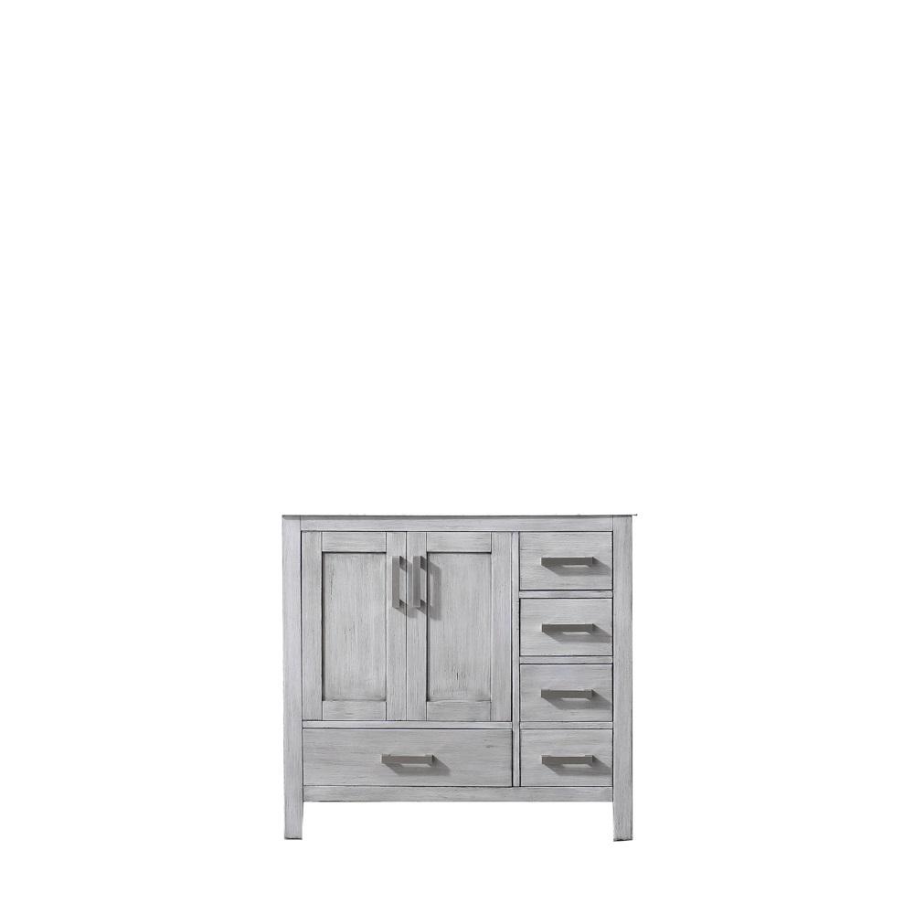 Lexora Jacques 36 In Bath Vanity Cabinet Only In Distressed Grey