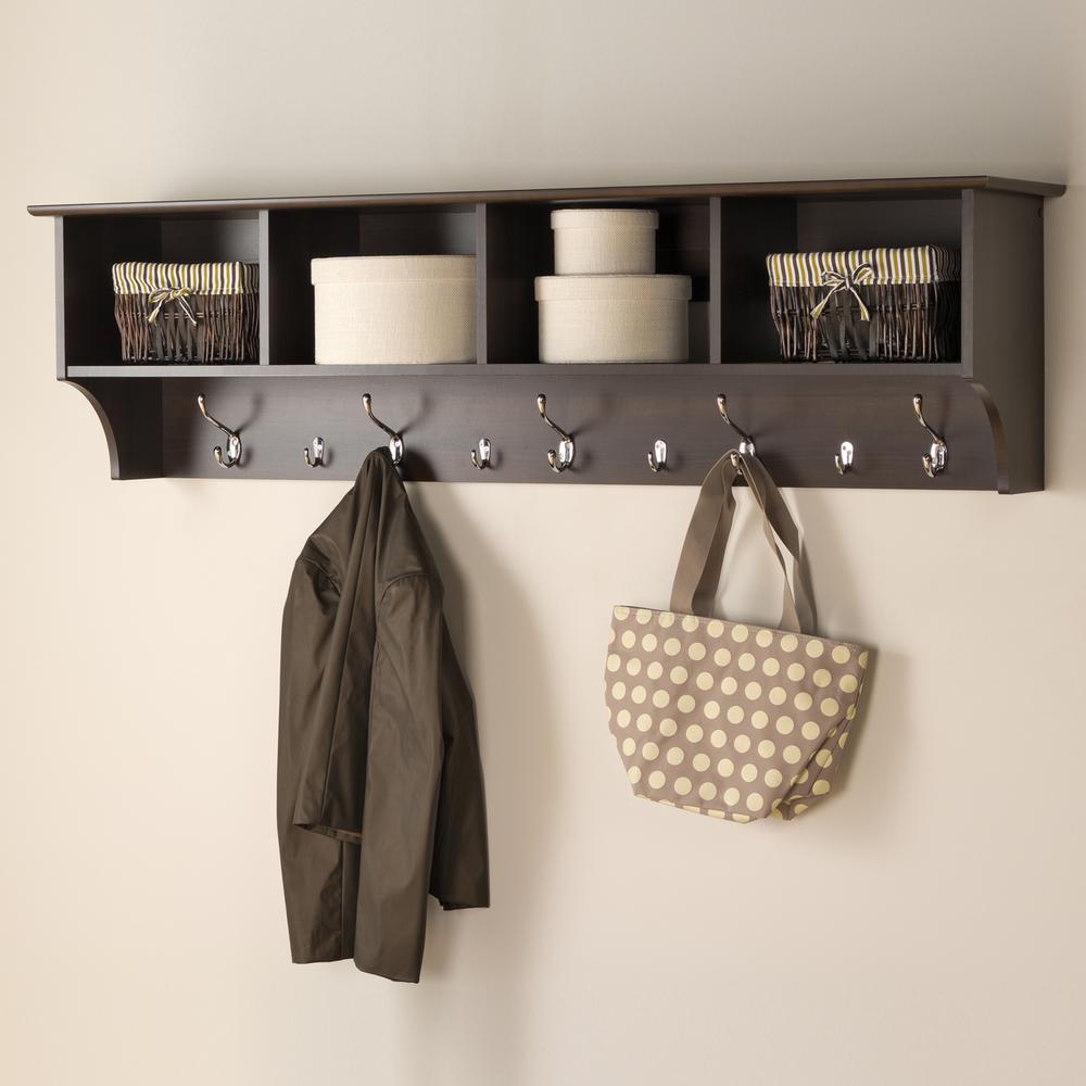 Prepac 60 inch Wall-Mounted Coat Rack in Espresso by Prepac