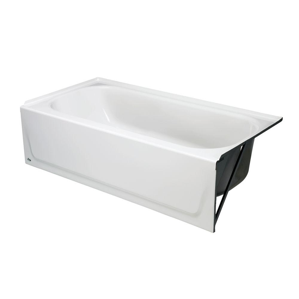 Bootz Industries Maui 60 In Right Drain Rectangular Alcove Soaking Bathtub In White