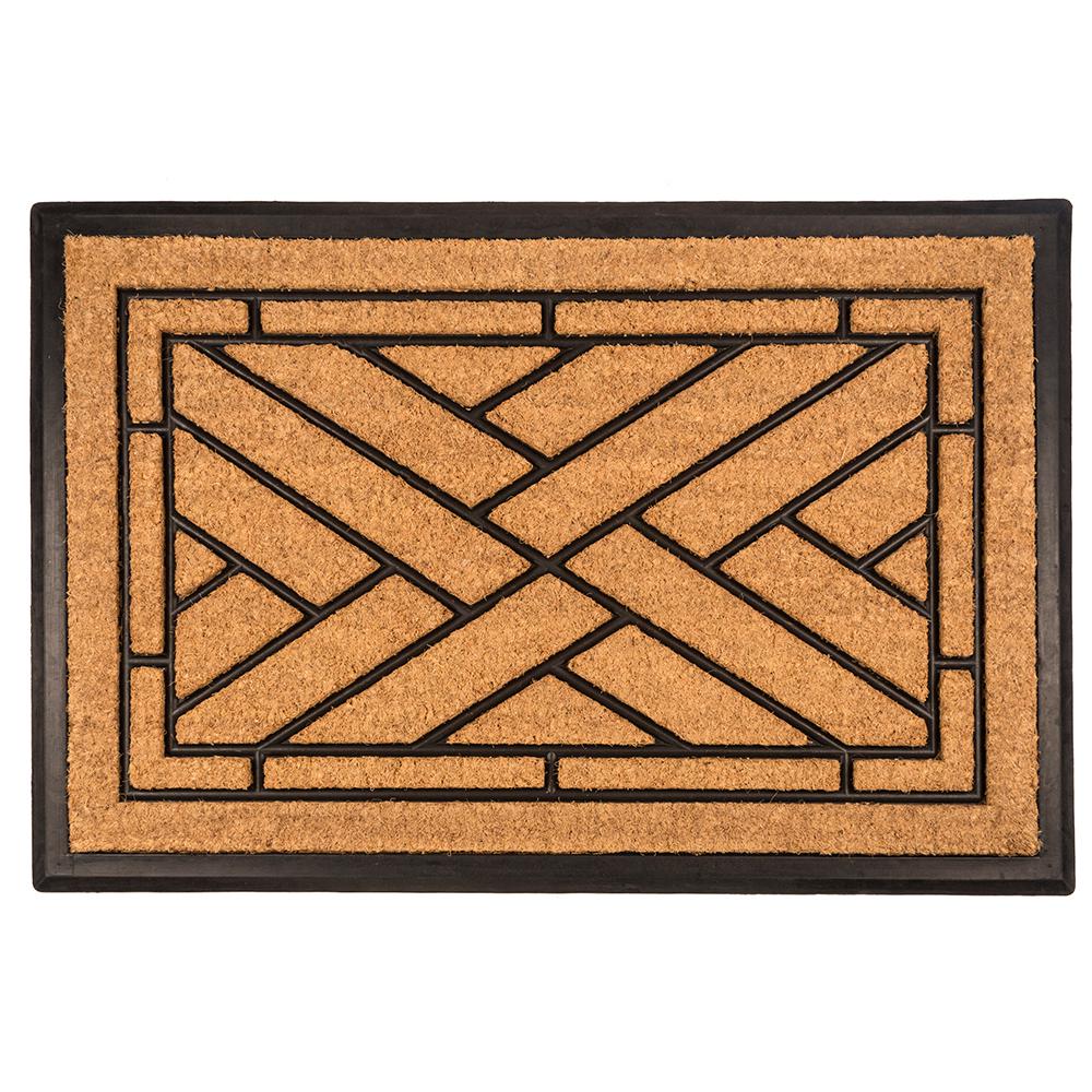 Entryways Diagonal Tiles 24 in. x 36 in. Recycled Rubber and Coir Door