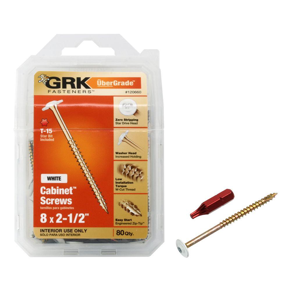 Grk Fasteners 8 X 2 1 2 In White Star Drive Low Profile Washer