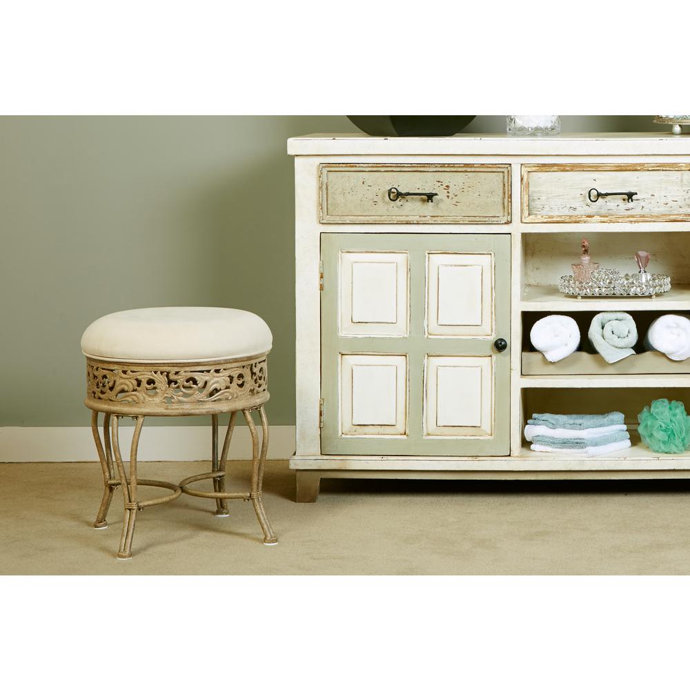 Hillsdale Furniture Villa III Beige Vanity Stool50931 The Home Depot