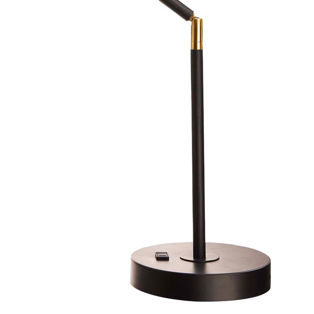 Cresswell 20 75 In Black Articulating Desk Lamp With Power Outlet