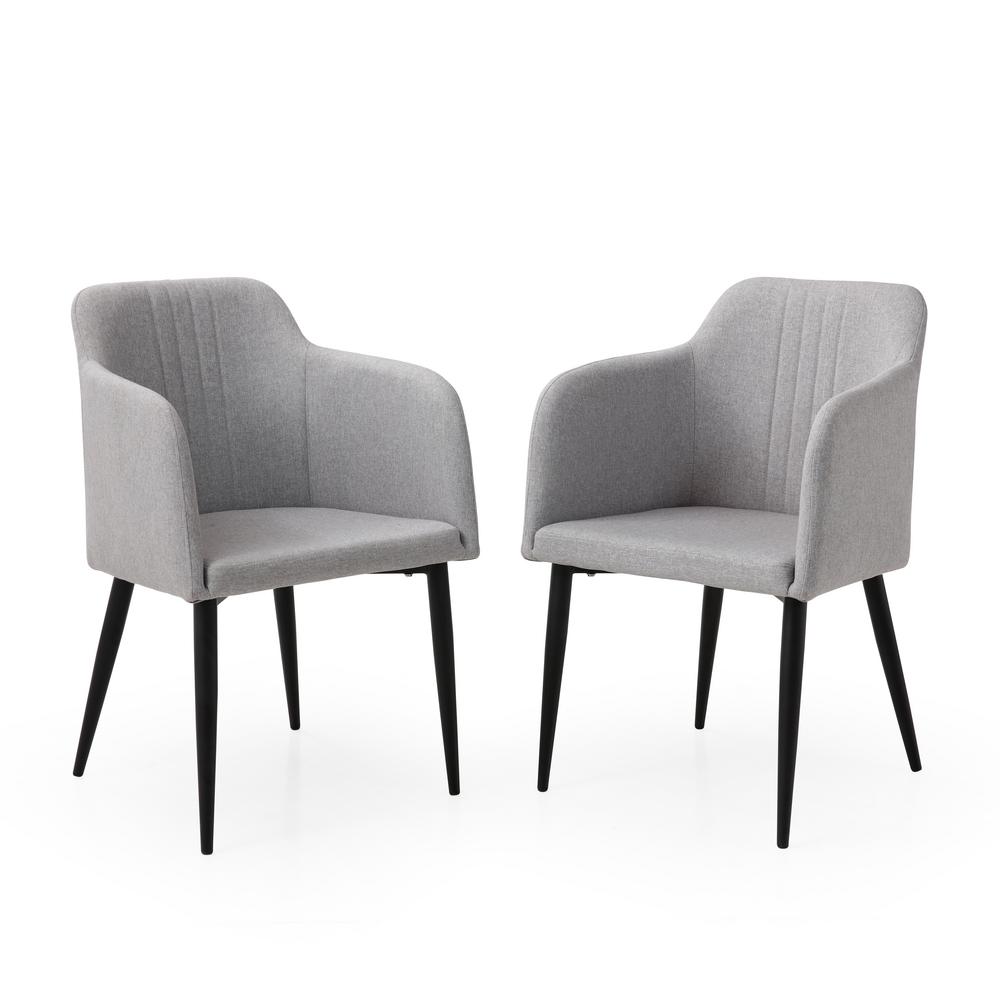 Ac Pacific Jason Light Grey Modern Living Room Accent And Dining Arm Chair Set Of 2 Jason L Grey C The Home Depot