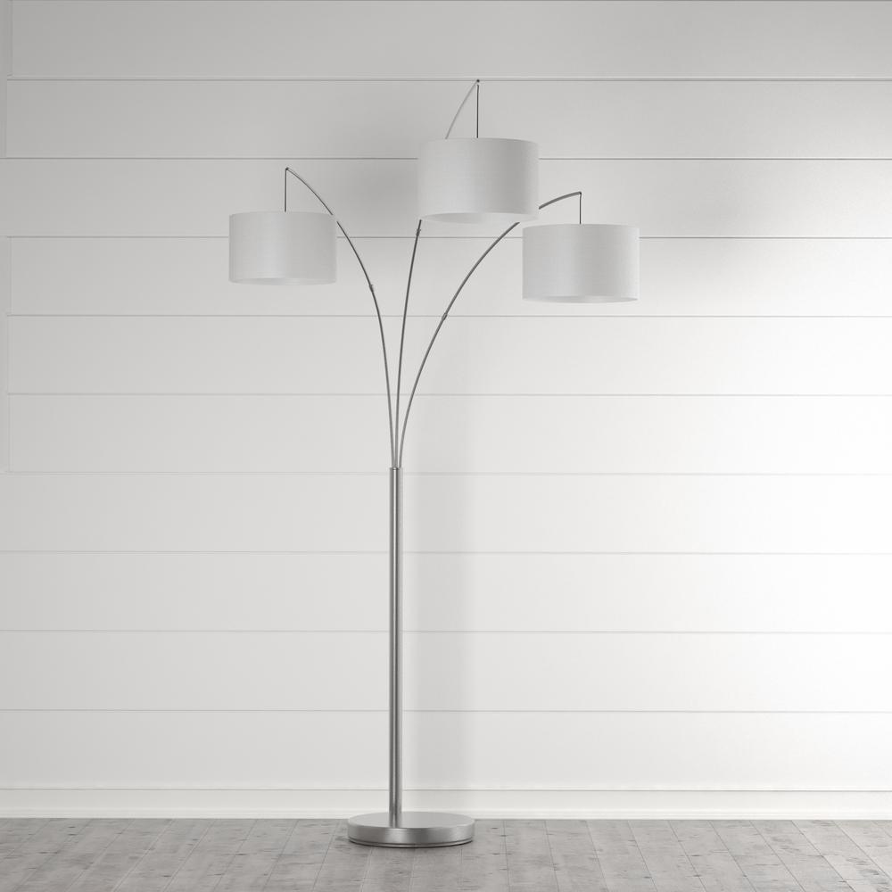 Adesso Trinity 82 In Satin Steel Arc Lamp 4238 22 The Home Depot