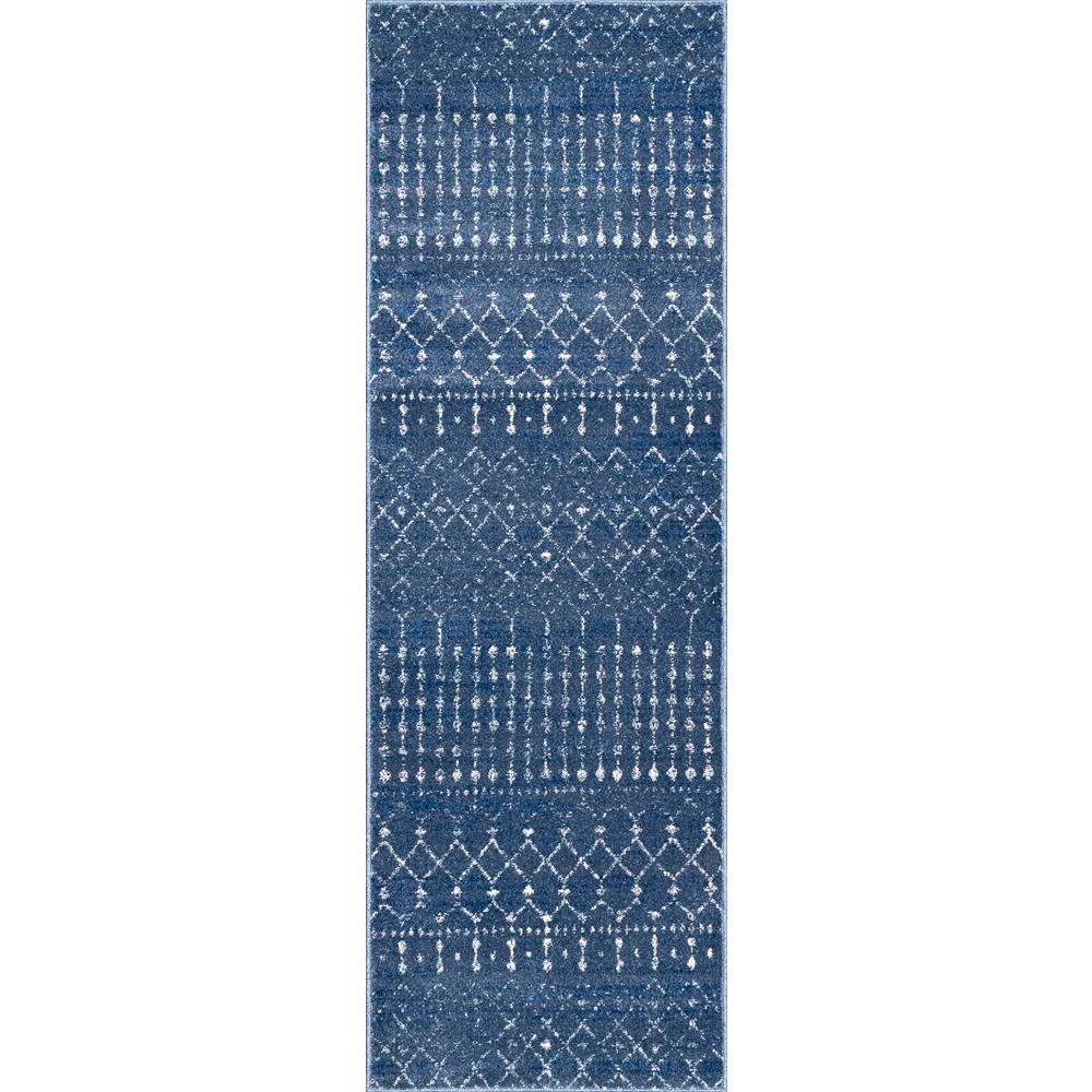nuLOOM Moroccan Blythe Dark Blue 2 ft. 8 in. x 8 ft. Runner RugRZBD16J