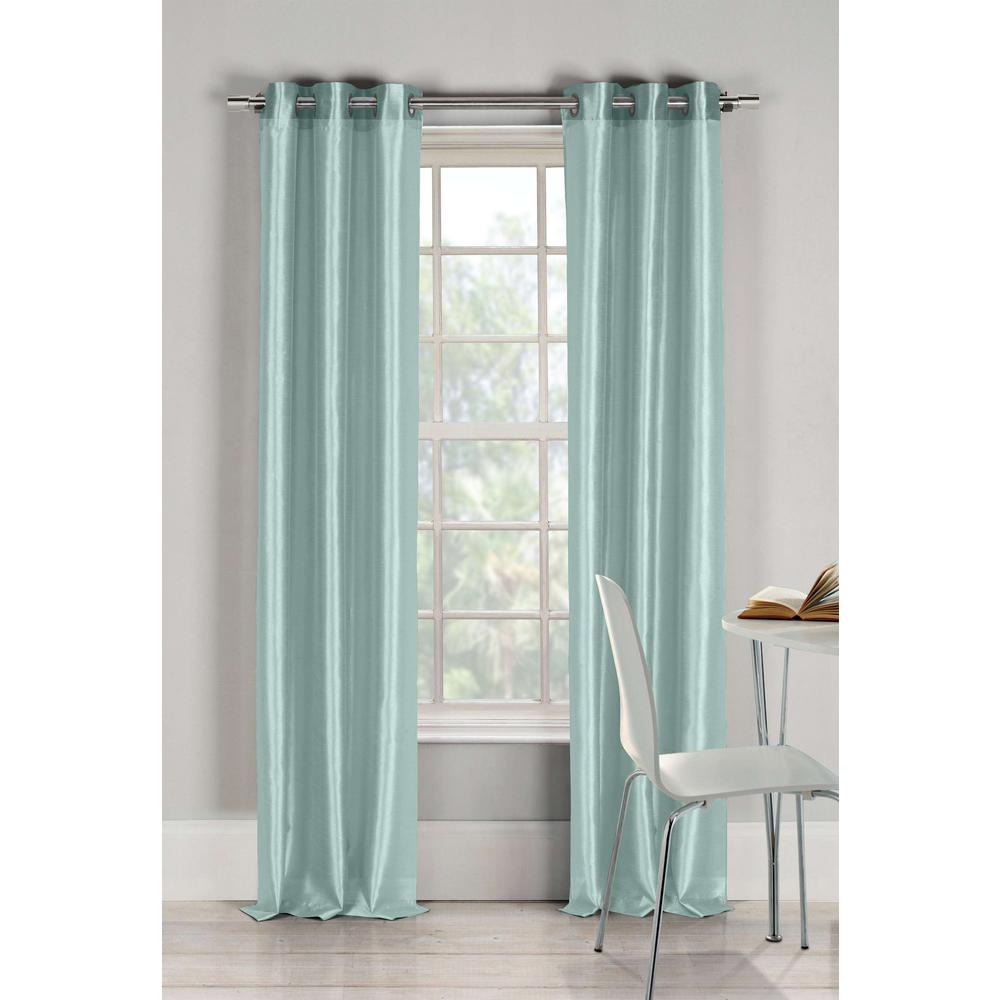 Duck River Semi Opaque Bali 84 In L Faux Silk Panel In Aqua Blue