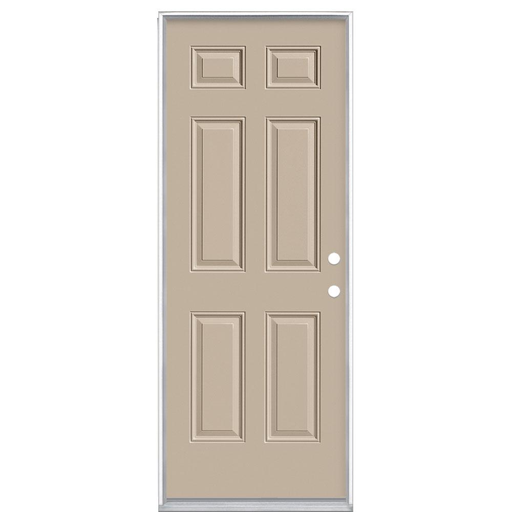 Masonite 30 In X 80 In 6 Panel Left Hand Inswing Painted Steel