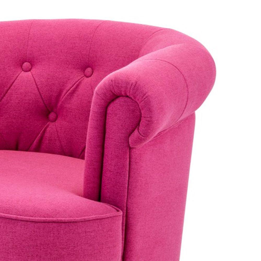 Benzara Modern Style Pink And Brown Comfortable Club Chair With
