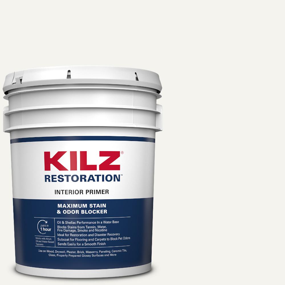 KILZ RESTORATION 5 Gal. White Interior Primer, Sealer, and