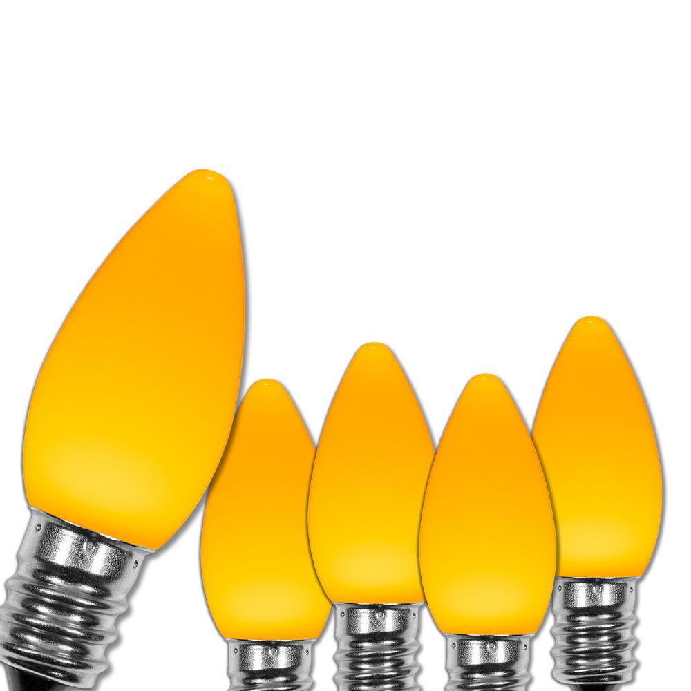 Wintergreen Lighting OptiCore C7 LED Gold Faceted Christmas Light Bulbs