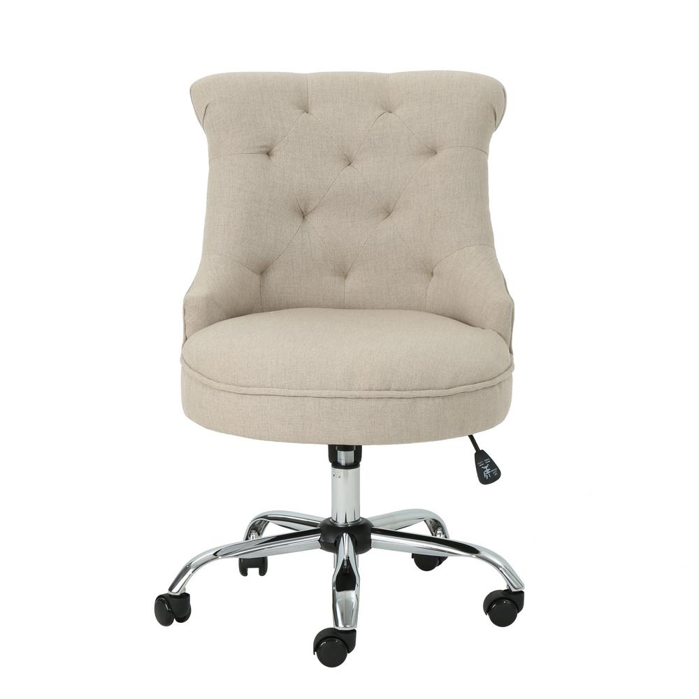 Noble House Auden Tufted Back Wheat Fabric Home Office Desk Chair