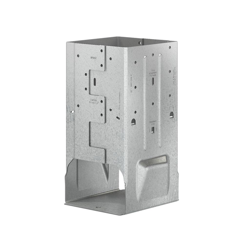 8x8 simpson strong base tie bases brackets lumber zmax nominal galvanized sds screws moment