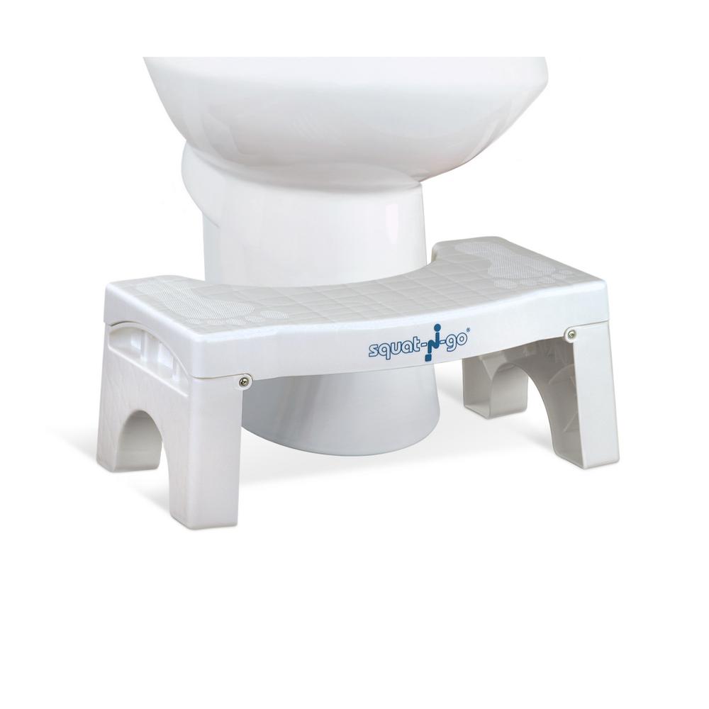 Squat N Go 7 In Foldable Squatting Toilet Stool In White