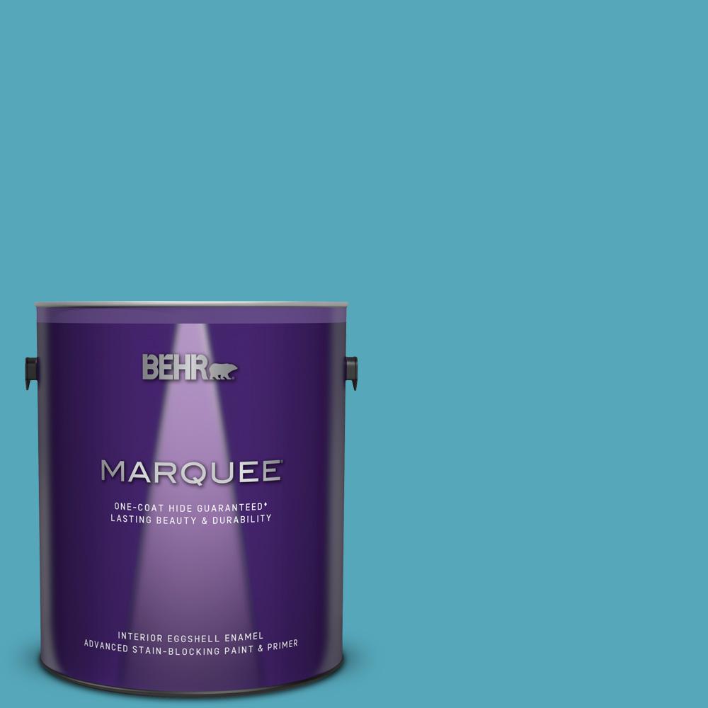 Behr Marquee 1 Gal T15 11 Sonic Blue Eggshell Enamel Interior T15 11 Sonic Blue Eggshell Enamel Interior Paint And Primer In One