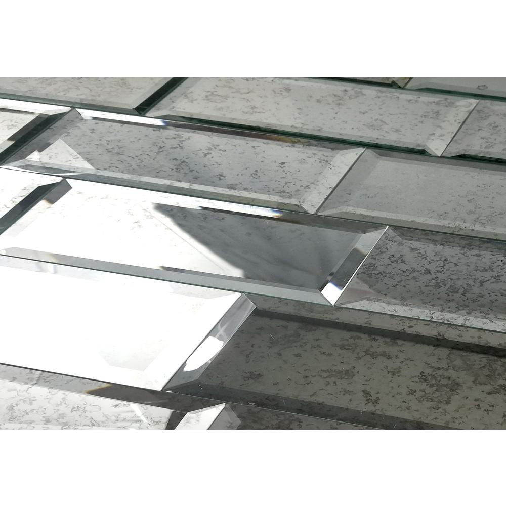 Subway 3 X 12 Anitique Silver Beveled Glass Mirror L Stick Decorative Bathroom Wall Tile Backsplash 4 Pc Pack