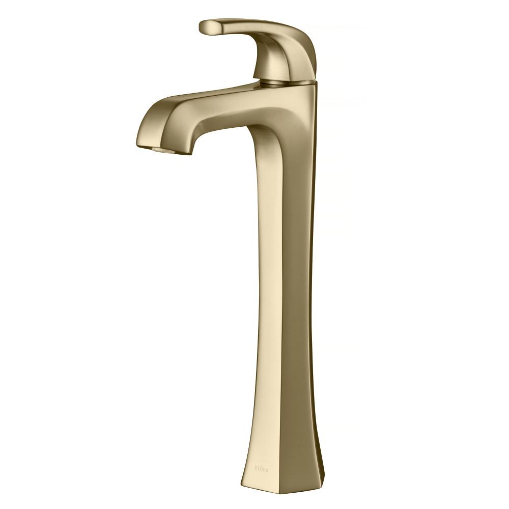 KRAUS Esta Single Hole Single-Handle Vessel Bathroom Faucet with Pop-Up Drain in Brushed Gold, Spot Free Brushed Gold was $199.95 now $149.95 (25.0% off)