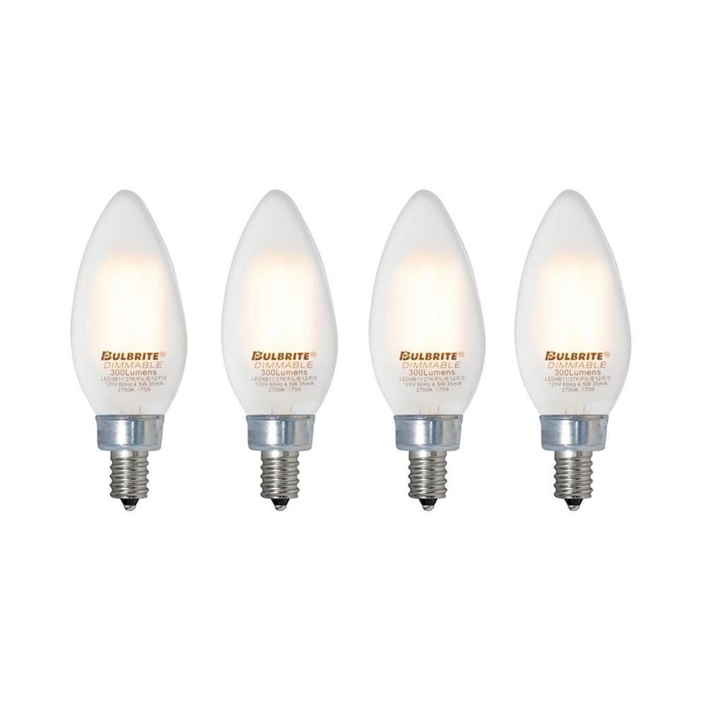 Bulbrite 40w Equivalent Warm White Light B11 Dimmable Led Filament Light B11 Dimmable Led Filament
