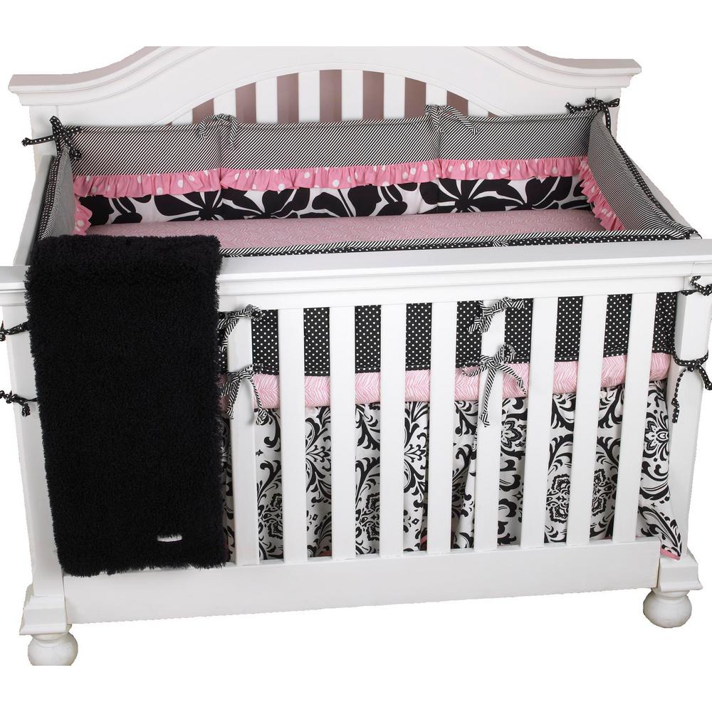 Cotton Tale Designs Girly Pink And White Zebra Cotton Fitted Crib