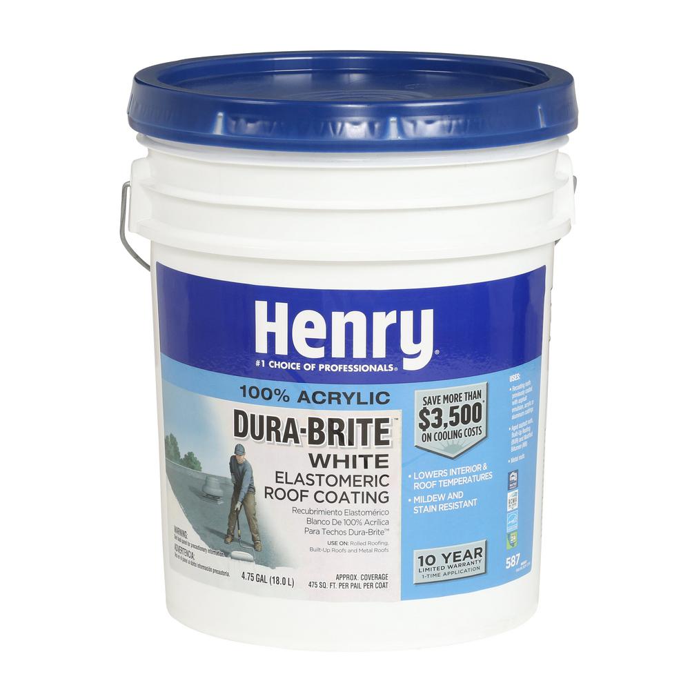 HENRY Bright White Elastomeric Roof Coating 4.75Gal 100 Acrylic Latex Coating 81725054738 eBay