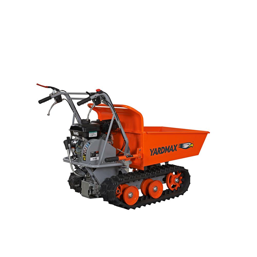 YARDMAX Power Trackbarrow with Gas Shock Assist HopperYD8103 The