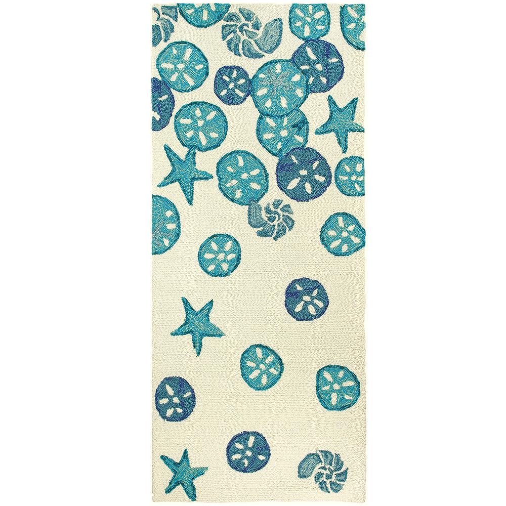 Sea Gl Sand Dollars Blue 2 Ft X 5 Indoor Outdoor Runner Sea Gl Sand Dollars Blue 2 Ft X 5 Indoor Outdoor